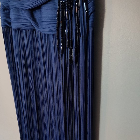 Blue Beaded Maxi Dress by Halston Heritage - Picture 5 of 13